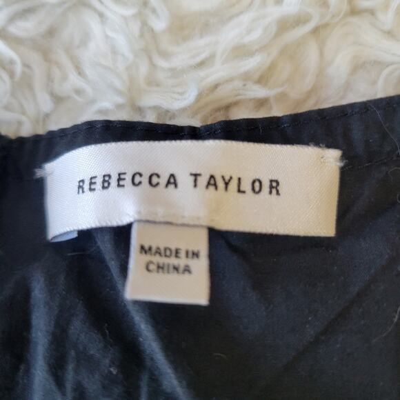 Rebecca Taylor's Poplin Romper Black 6 - Picture 9 of 9